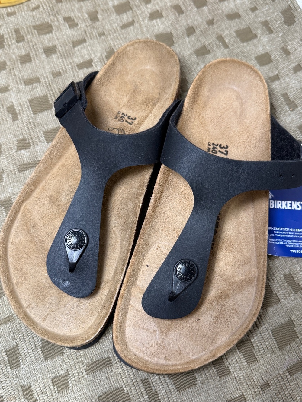 Birkenstock Women’s Gizeh Flex Platform Birko-Flor Sandal EU37 NWT Black